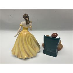 Six Royal Doulton figures, comprising Romance HN2430, Sarah HN3978, Rachel HN3976, Patricia HN3365, Elizabeth HN4426 and Reverie HN2306, all with printed mark beneath  