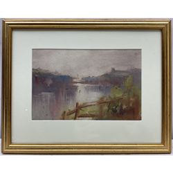 Edward Enoch Anderson (Staithes Group 1878-1961): Whitby from Divinity Flat and Upper Harbour Whitby, two watercolours unsigned 17cm x 25cm (2) 
Provenance: with T B & R Jordan Fine Art Specialists, Stockton on Tees, from the artist's daughter Stella's collection, label verso