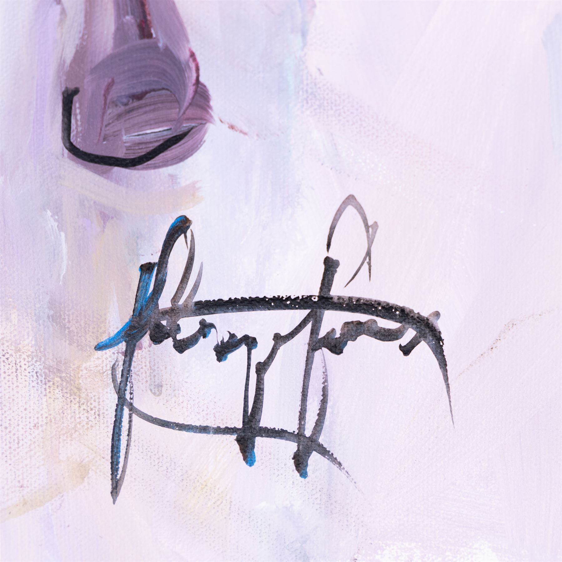 Jacquie Jones (British Contemporary 1961-): 'XL Racing Study', oil on canvas signed 100cm x 120cm 