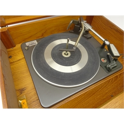  Dynatron AT6 MK II A record player in teak case, L48cm   