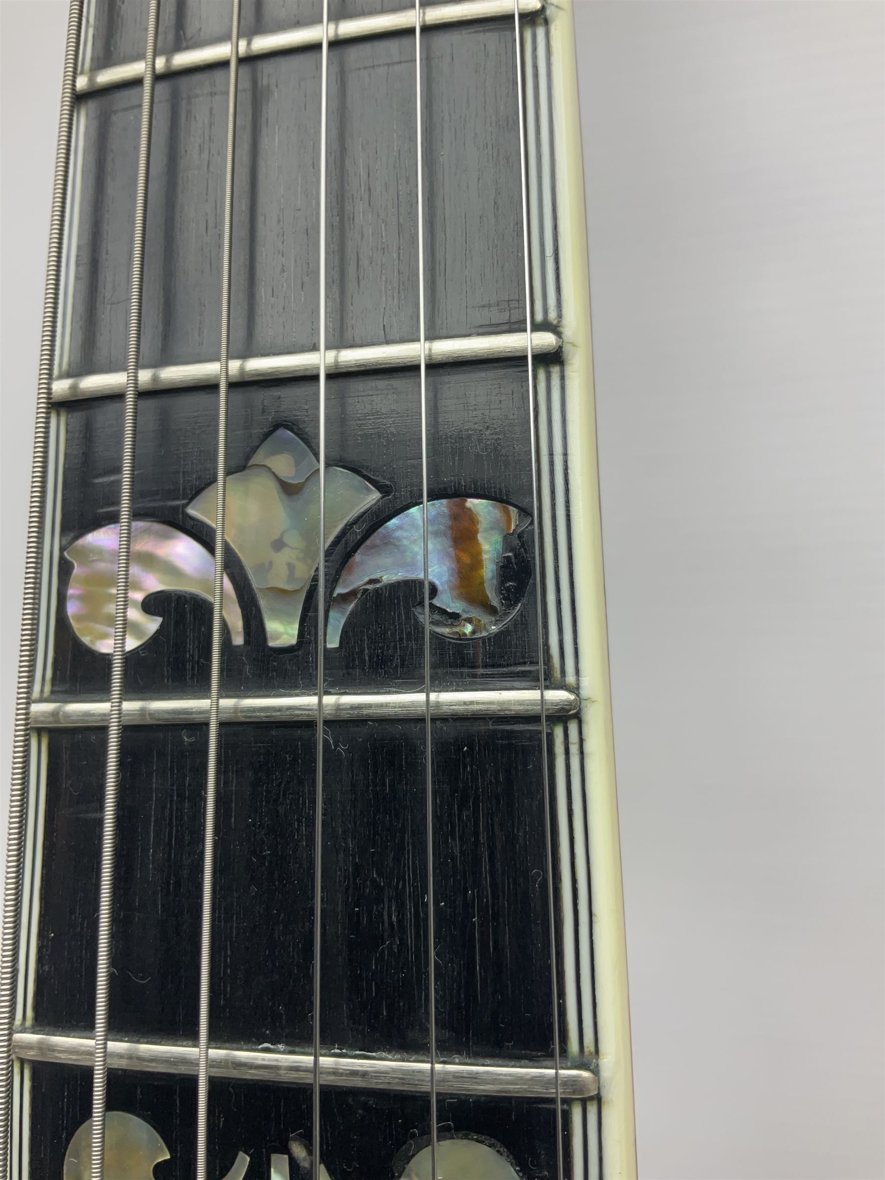 American Gretsch Super Chet semi-acoustic guitar, 1960s/70s, with 'pots' on scratch plate, serial no.5 2071, L111cm overall;  in original hard carrying case  