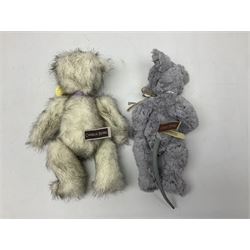 Eight Charlie Bears, comprising limited edition example Nina CB171785A, designed by Isabelle Lee, limited to 3000, Nyah CB191931A, designed by Isabelle Lee, Molly CB110310B, designed by Heather Lyell, Mooch CB206025O, and Gallivant CB195197O, each with tags, plus three lacking tags, CB165133, and two small unnamed examples