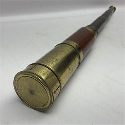 French 19th Century four draw brass telescope, signed with maker/retailer 