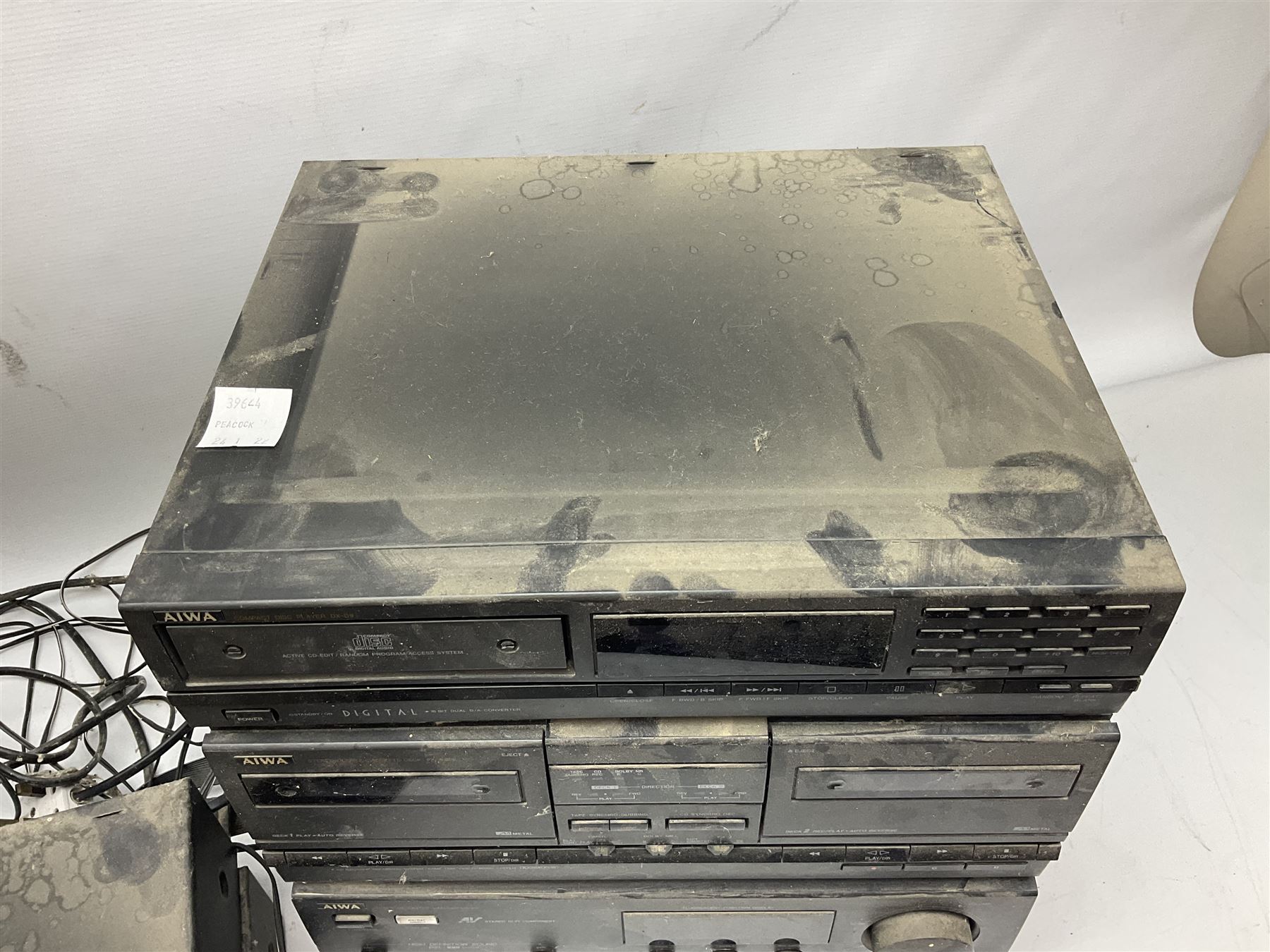 AIWA stacking stereo system including double tape deck and speakers