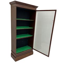 Early 20th century mahogany museum/shop/home display cabinet, enclosed by single glazed door