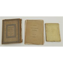 Extremely large quantity of unframed mainly 19th century engravings, approx. 12 mounted, approx. 100 housed in a ring-binder; together with a copy of 'Stone Monuments, Tumuli and Ornaments of Remote Ages' by JB Waring, 'London and its Vicinity' by George Cooke, and 'L'Allegro and Il Penseroso' by John Milton (qty)