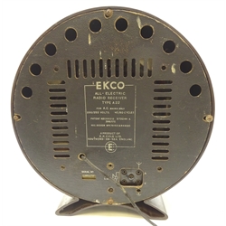  Ekco - Type A22 circular Bakelite radio, serial No. 020308, H36cm  