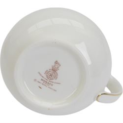 Royal Doulton Monaco pattern tea and dinner service for eight place settings, comprising teapot, cups and saucers, small bowls, side plates, dinner plates, milk jug and sugar bowl