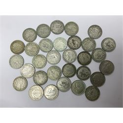 Thirty-one King George V pre 1947 silver half crown coins, dated seven 1920, three 1921, five 1922, twelve 1923 and four 1924, approximately 430 grams