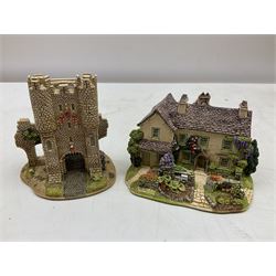 Four Lilliput Lane models from the 'Britain's Heritage' collection, comprising Edinburgh Castle, The World Famous Blacksmith's Shop Gretna Green, Shakespeare's Birthplace and Mickelgate Bar York, together with  a Lilliput Lane Beatrix Potter Hill Top model, all boxed