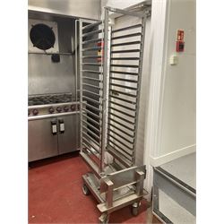 Stainless steel catering trolley rack stand, 20 trays- LOT SUBJECT TO VAT ON THE HAMMER PRICE - To be collected by appointment from The Ambassador Hotel, 36-38 Esplanade, Scarborough YO11 2AY. ALL GOODS MUST BE REMOVED BY WEDNESDAY 15TH JUNE.