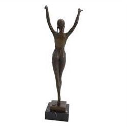 Art Deco style bronze, Starfish dancer, upon a black marble plinth, after Dimetri H Chiparus, signed and with foundry mark, H42cm
