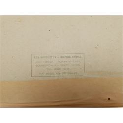 Ken Middleton (British 20th century): Loading the Haycart, watercolour indistinctly signed, artist's stamp verso 35cm x 50cm