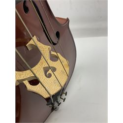Modern Hungarian half-size cello with 69cm two-piece maple back and ribs and spruce top L114cm overall; and Stentor half size cello bearing label 'The Stentor Student II'; each in soft carrying case (2)