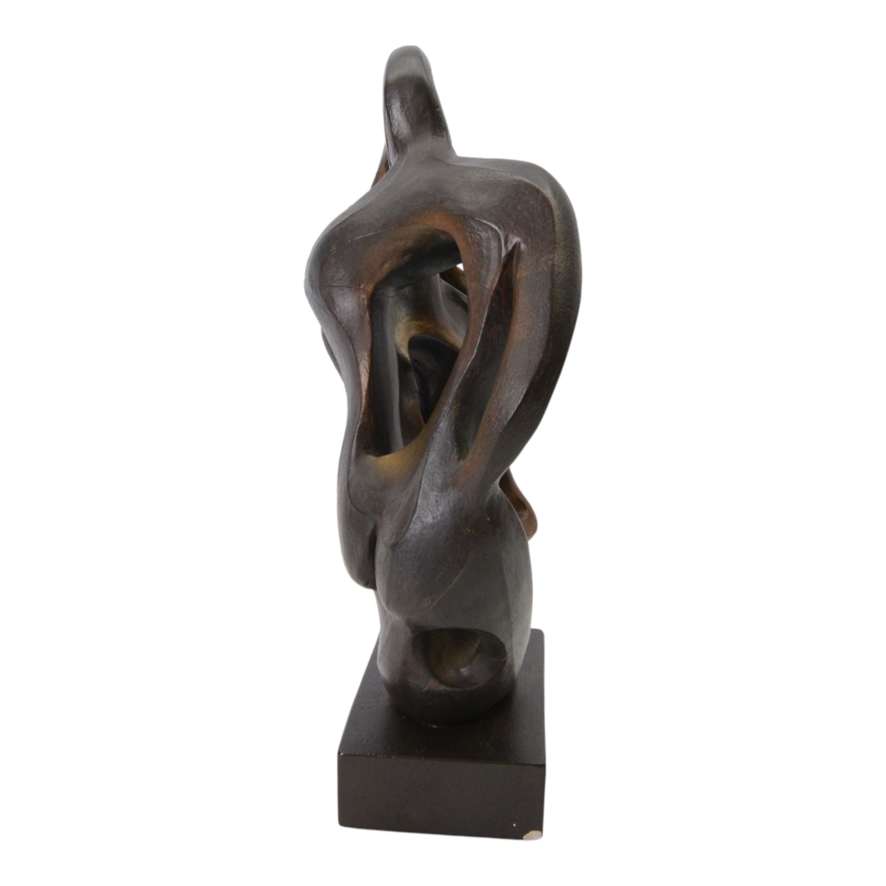 Bronzed 'Wedding Rings' sculpture after Jan Martel, H35cm