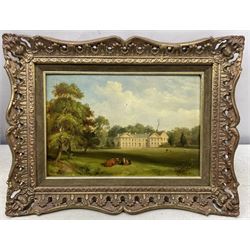 JL Roberts (British 19th century): ‘The Old Hall - Anlaby East Yorkshire, oil on panel signed, titled and dated 1830 verso 19cm x 29cm