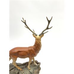 A Beswick Connoisseur matt model of a Stag upon a rocky modelled base, 2629