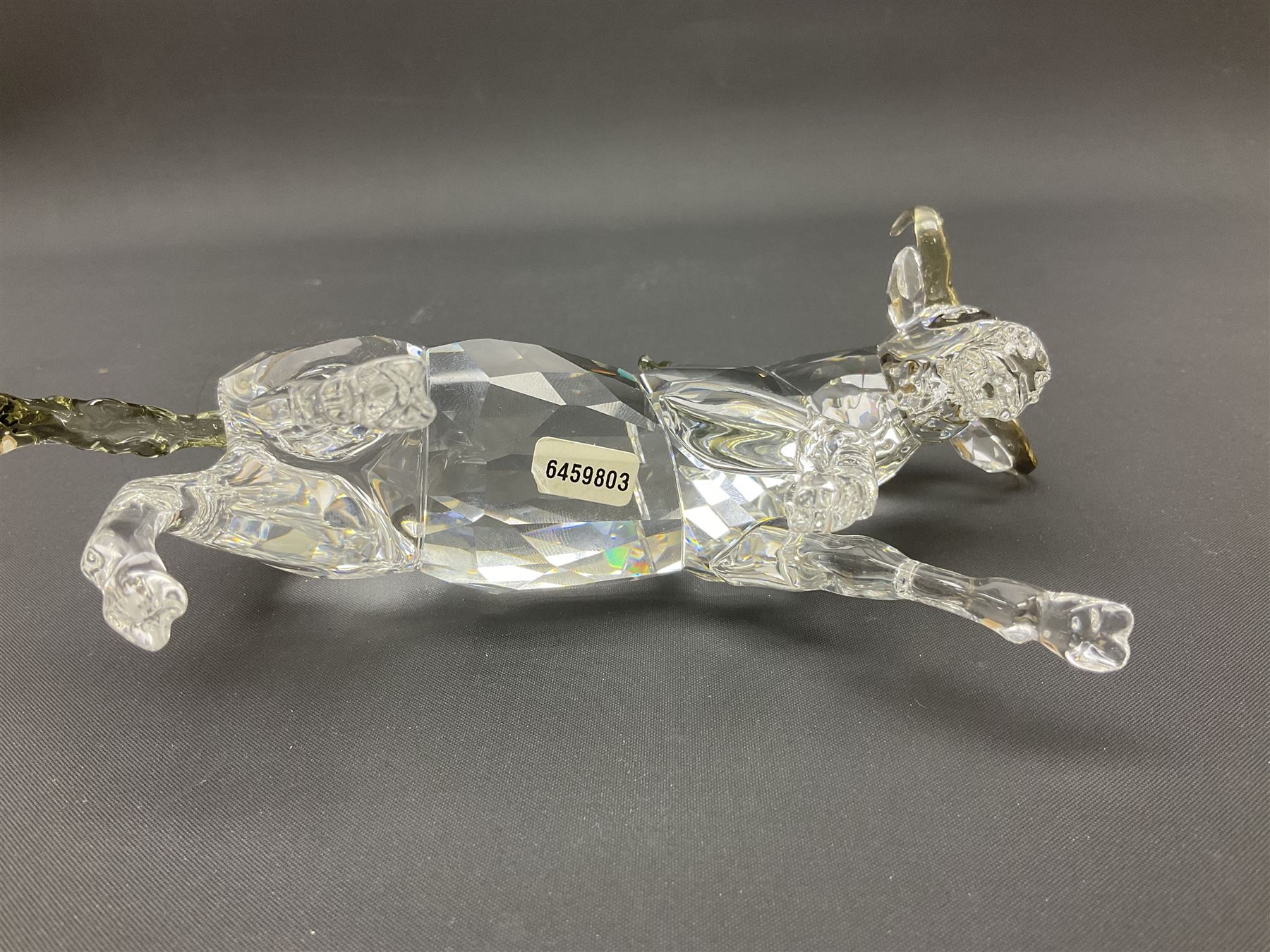 Swarovski Crsytal Society coloured animals, comprising zebra, giraffe and water buffalo, tallest H17.5cm