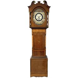 John Stonehouse of Leeds - mahogany 8-day longcase clock with a painted oval dial c1830, h...