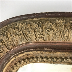  Napoleon II mirror, moulded gilt frame, W69cm, H93cm  