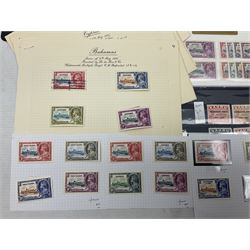 King George V 1910-1935 Silver Jubilee stamps, including Antigua, Basutoland, Cayman Islands, Fiji, Nyasaland, Jamaica, St Helena, Seychelles, Swaziland, St Lucia, British Guiana etc, housed on pages and stockcards 