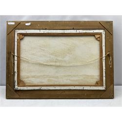 Peter Gerald Baker (British 20th century): 'D'Batavaise Eeuw - Dutch East India Man 1719 in Strong Winds and Good Atlantic Swill Makes Her Way to Trade in the East Indies', oil on canvas signed and dated 1980, 50cm x 75cm