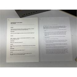 John Lennon interview recording conducted by John Hill student of Hull University on the 16th October 1964 at the A.B.C. Theatre Hull on behalf of the university newspaper 'Torchlight'. The interview lasts eight and a half minutes. It catches John in an upbeat breezy mood answering questions about the following topics: the song writing process ('sometimes you get an idea ....I dunno....my left leg.... and then write about that....'), recording (.... 'they just say - you're recording on such and such a date and they hope we turn up with some good songs written ....'), an alternative career path (.... 'I'd probably just have been a lay-about....'), failing at college (....'some other lads did my exams for me ....'), reading matter ( Clockwork Orange, Alice in Wonderland), his books of prose, tastes in music, the Blues, The Rolling Stones, being a Beatle vis-a-vis anonymity ('Whatever I'd be I'd choose to be rich .... who wants to walk down the street?').
The interview was recorded on 1/4 inch Emitape on a Fi-Cord Fidelity Recording machine. The reel-to-reel tape comes in its original Emitape plastic box and is accompanied by the Fi-Cord reel-to-reel machine on which the interview was originally recorded. Also included in this lot are a copy of the 'Torchlight' newspaper from 21st November 1964, two photographs of the interviewer with John Lennon (the interviewer is pictured to the left of John Lennon in the photograph in which John is signing a sketch) and one photograph of Paul McCartney with another reporter, the largest measures 12 x 16.5cm and a transcript of the interview. The recording is also accompanied by the original Fi-Cord tape recorder with microphone, four original 2v batteries and battery charger. The tape recorder has been adapted to take 3xAA batteries and the 2v battery charger is fitted with a standard UK 3-pin AC plug. The interview was recorded in the press room prior to the Beatles concert at the A.B.C. Theatre and is sold with copyright.