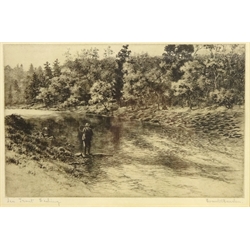  'Sea Trout Fishing', etching indistinctly signed and titled 17cm x 25cm  