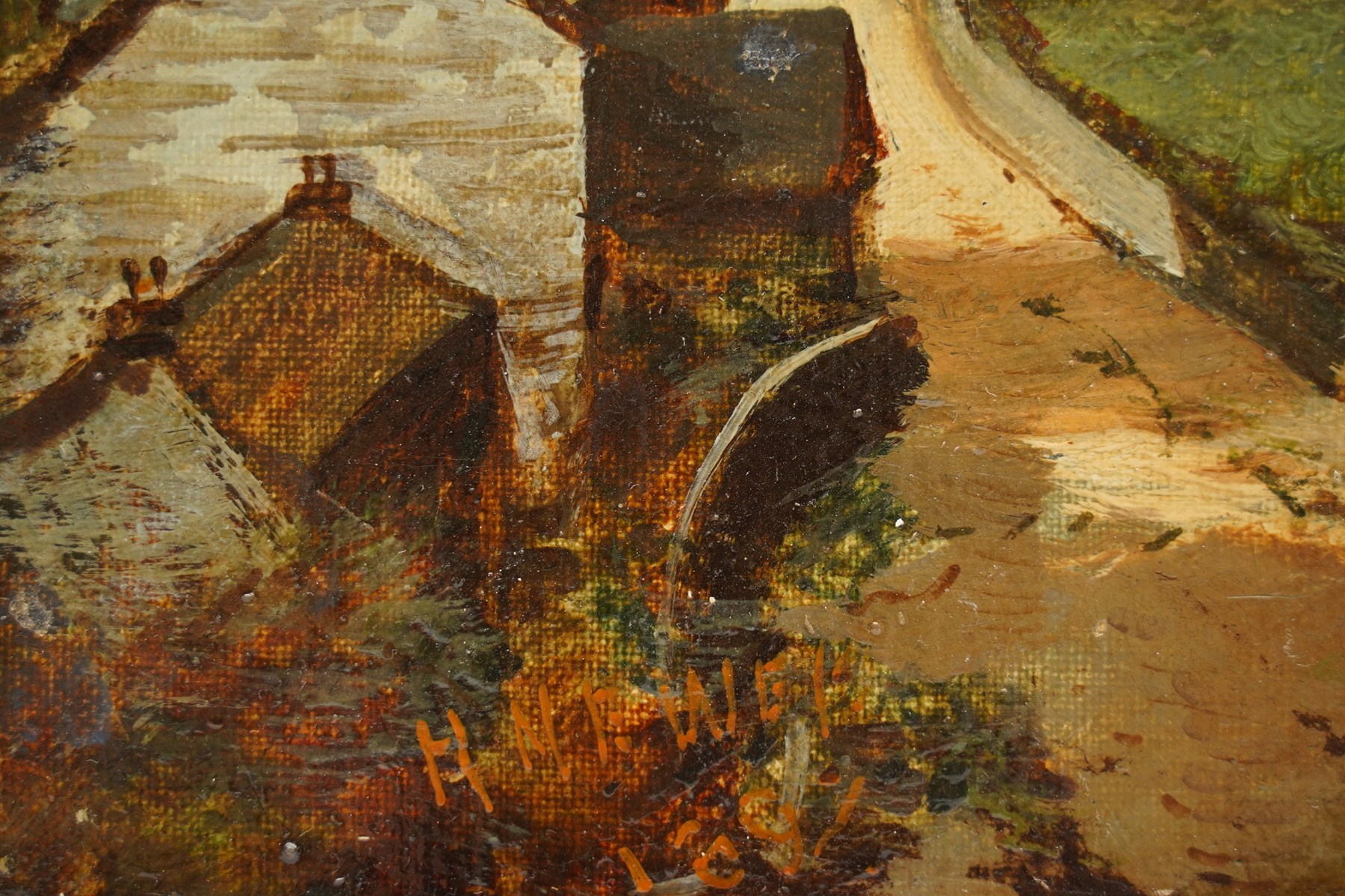 Manner of William Ellis (British 1747-1810): Harlech Castle - Gwynedd, oil on canvas indistinctly signed H M W* 46cm x 61cm (unframed)