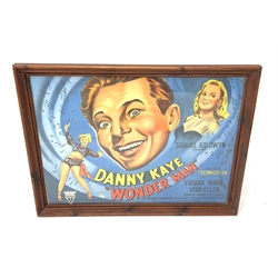  A framed and glazed vintage film poster, detailed Samuel Goldwyn presents Danny Kaye in Wonder Man, including frame H81.5cm L107.5cm.   