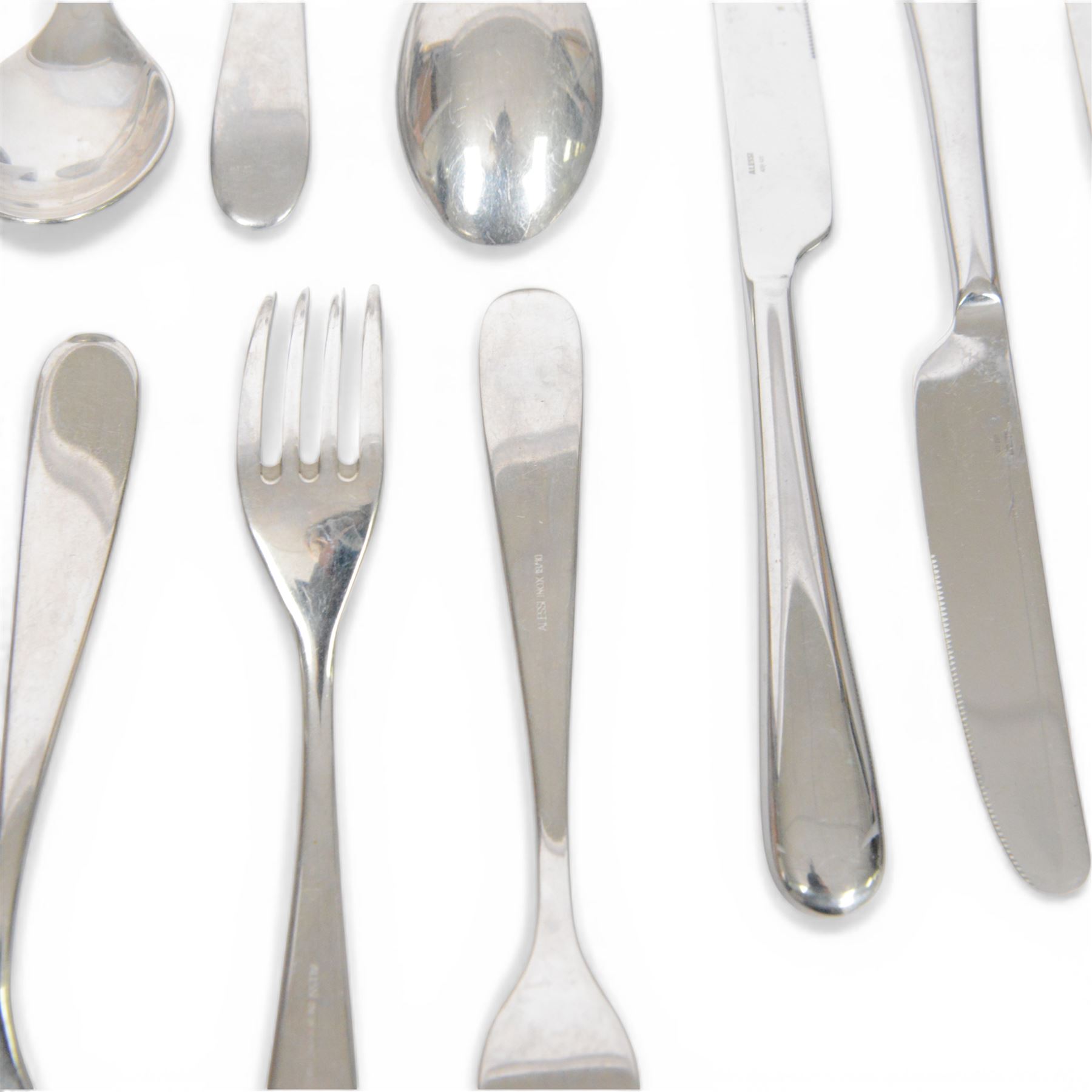 Alessi Nuovo Milano cutlery eight setting, designed by Ettore Sottsass