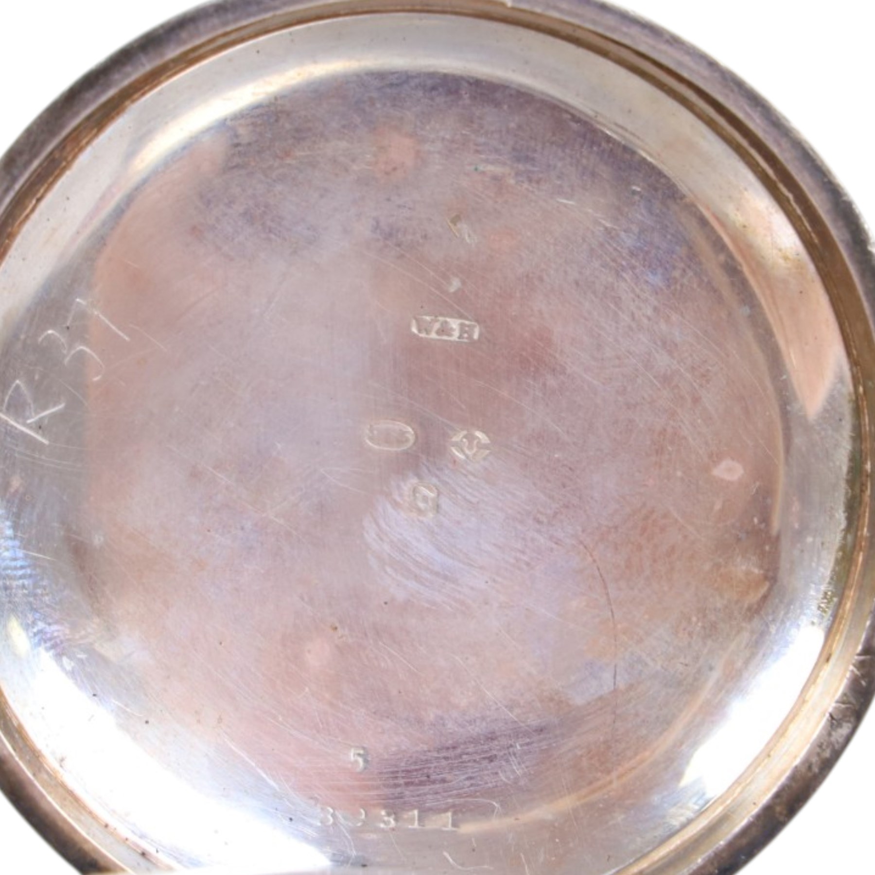 Silver pocket watch on silver plated chain, gold plated Garrard pocket watch with presentation engraving on reverse and one other