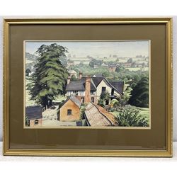 Wilfred Ball (British 1917-2000): 'Church Farm - Dale Abbey' and A Winter Townscape, two watercolours signed, one titled verso 34cm x 50cm (2)