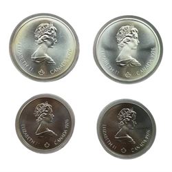 United States of America 1891 silver Morgan dollar, Queen Elizabeth II Canada 1976 Montreal Olympic Games sterling silver four-coin set, 1983 Great British coins year set etc and various banknotes with Bank of England ten shillings, The Central Bank of Ireland ten shillings 'IIP043989 3.1.62' and one pound '90F904441 16.3.62' etc