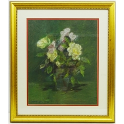  Still Life of Flowers, pastel signed by James William Booth (Staithes Group 1867-1953) 42cm x 34cm  Provenance: Purchased from Mr Booth's widow in the 1970s  