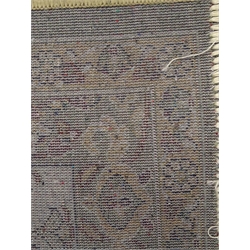  Keshan green ground rug, central medallion, repeating border, 300cm x 200cm  