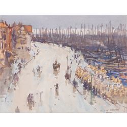 Nelson Ethelred Dawson (British 1859-1941): Sandside Scarborough and the Golden Ball with ...