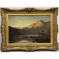 Alfred de Bréanski Snr. RBA (British 1852-1928): 'A September Sunset', oil on canvas signed, titled and signed verso 49cm x 74cm