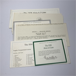 Two Franklin Mint die-cast models comprising 1938 Alvis 4.3 litre and 1954 Mercedes Benz 300SL, both boxed with paperwork; together with a Danbury Mint die-cast model of a 1949 Jaguar XK120, boxed (3)