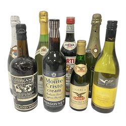 Vintage bottle of Martini Ross 14.7%, 75cl, Monte Christo Cream Sherry, Clubland White Port, wine etc (8)