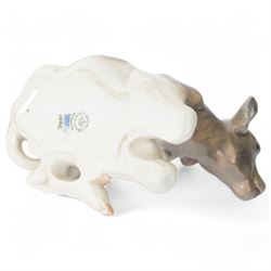 Five Royal Copenhagen figures, including Mare and Foal no.698, Goat and Kid no. 4744, Fox and Cubs no.1788