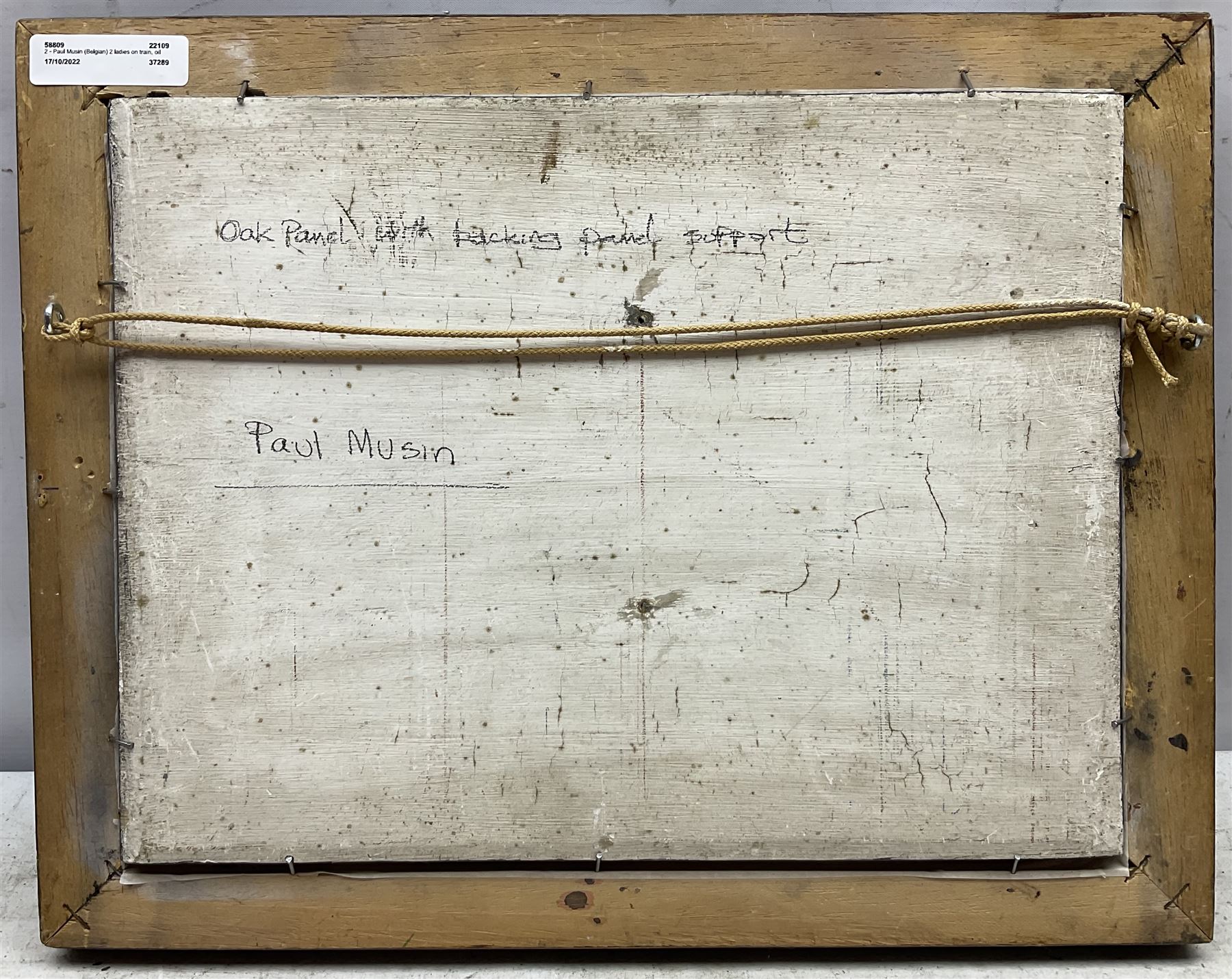 Paul Musin (Belgian 20th Century): Two 1920s Ladies on a Train, oil on panel signed 23cm x 32cm