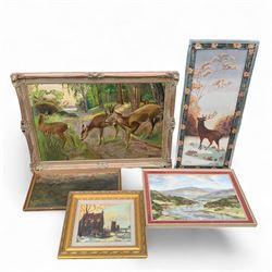 Large original oils depicting Deer and Horses together with various landscapes to include Alan Radcliffe, Ray Evans, Arthur Hall, Valarie Barnaby etc (approx. 18)