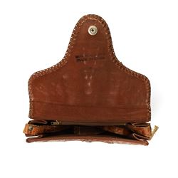 Taxidermy - mid-century alligator skin handbag, no maker's label, width 21cm 
