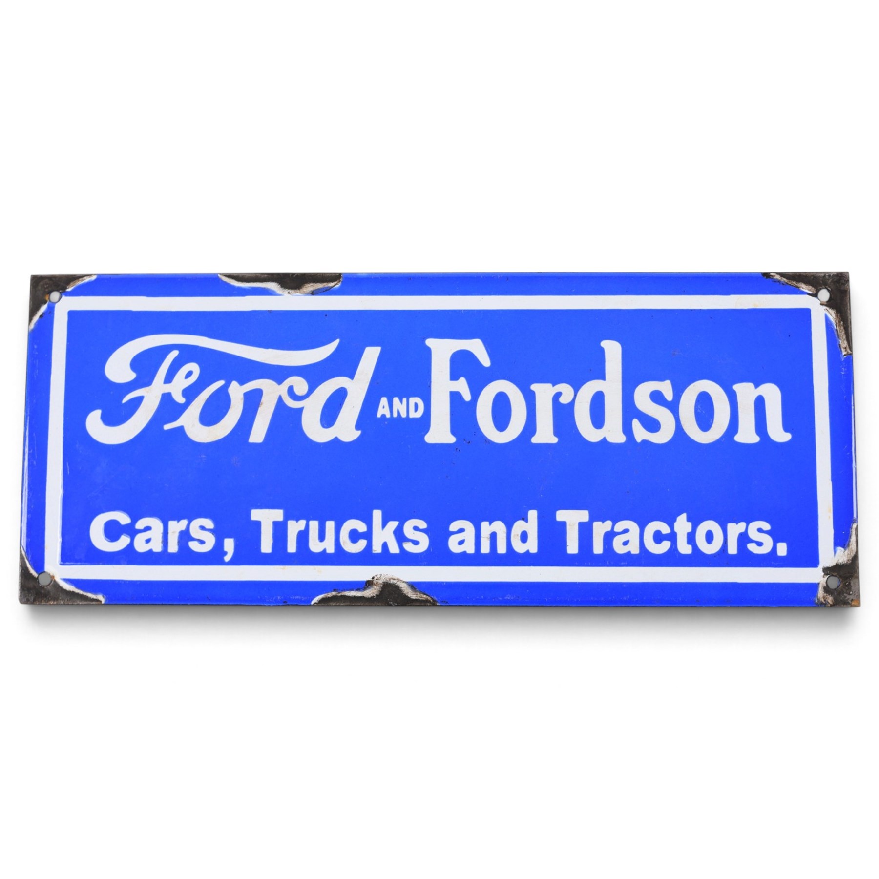 Reproduction enamel sign 'Ford and Fordson', H15.5cm, W41cm