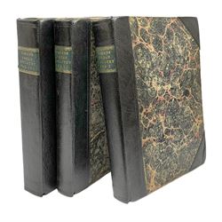 Faber George Stanley: The Origin of Pagan Idolatry. 1816. First edition. Three volumes. Uncut pages. Rebound in half leather with marbled boards and new end papers.