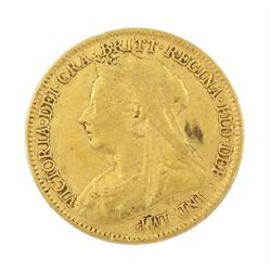 Queen Victoria 1894 gold half sovereign coin