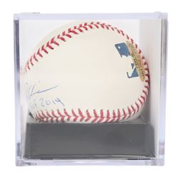 Signed Tom Glavine Rawlings baseball with HOF 2014 inscription, contained within an acrylic display box, with Field of Dreams hologram and certificate of authenticity 