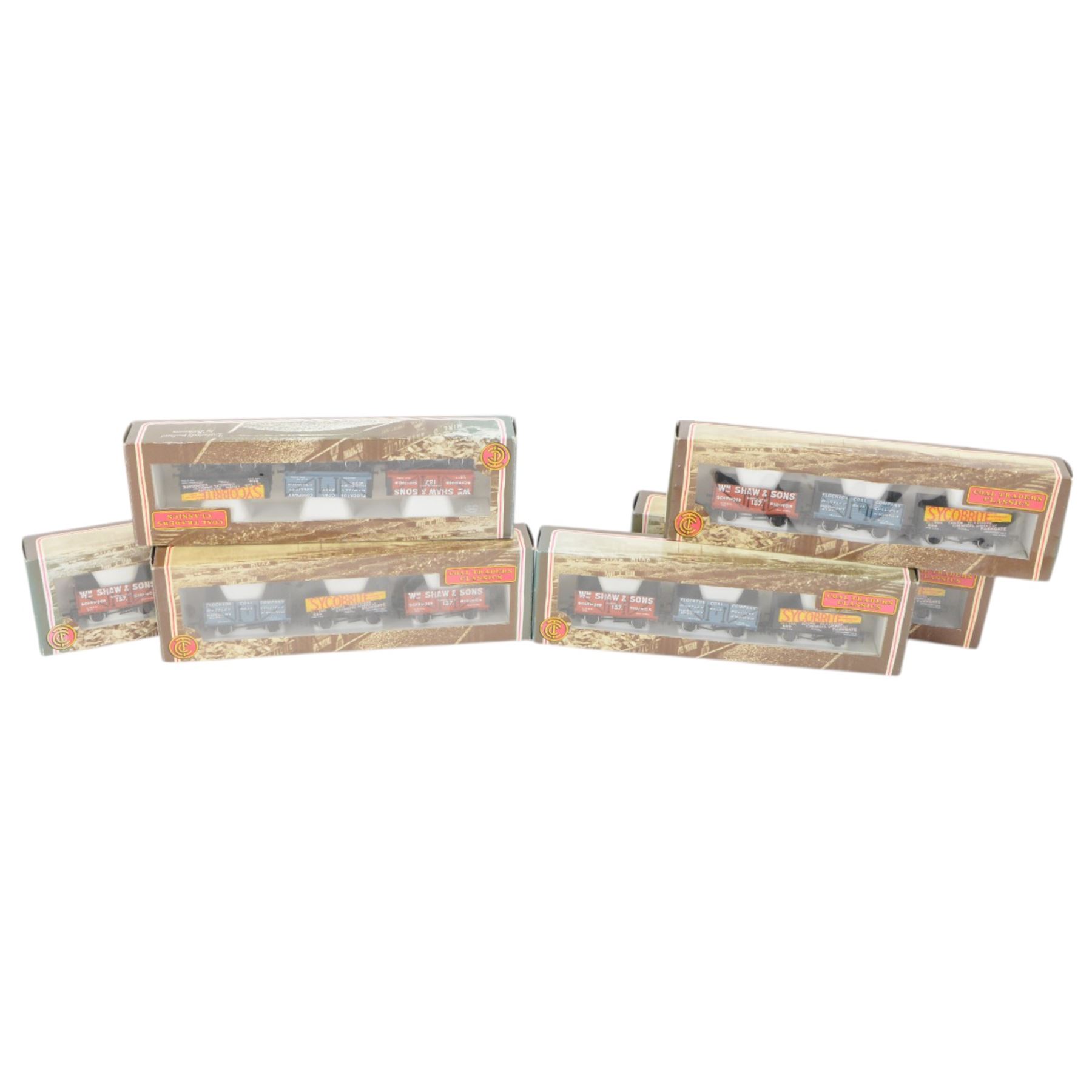 Six Bachmann 00 gauge 33033 Coal Traders Classics Yorkshire triple wagon packs, all boxed