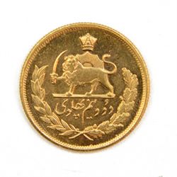Persian (Iran) Mohammed Reza Shah two and a half pahlavi gold coin